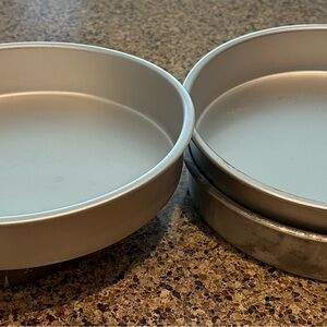 Round Silver Cake Pans Set of 4